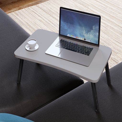 Mesa Plegable Portátil Notebook Multifuncional Cama Madera Clara