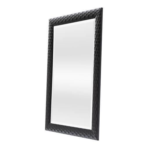 Espejo para puerta colgante Lesina 2 ganchos plástico 121 x 41 cm negro  [en.casa]