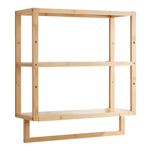 Estantería De Pared Östra De 3 Niveles Con Toallero Bambú 59 X 52 X 21 Cm -  Natural [en.casa] con Ofertas en Carrefour