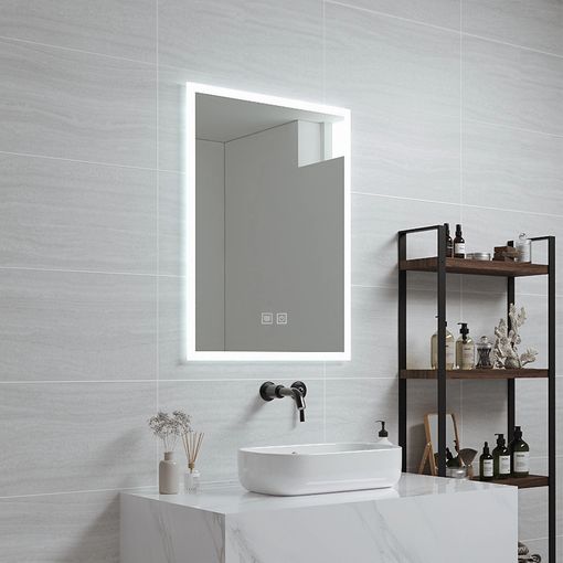 Espejo De Pared Con Led Casoli Para Baño Antivaho Reloj Aluminio + Cristal 60  X 80 X 3,5 Cm - Plateado [pro.tec] con Ofertas en Carrefour