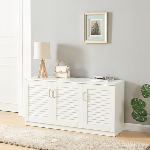 Banco zapatero con 2 puertas mdf blanco