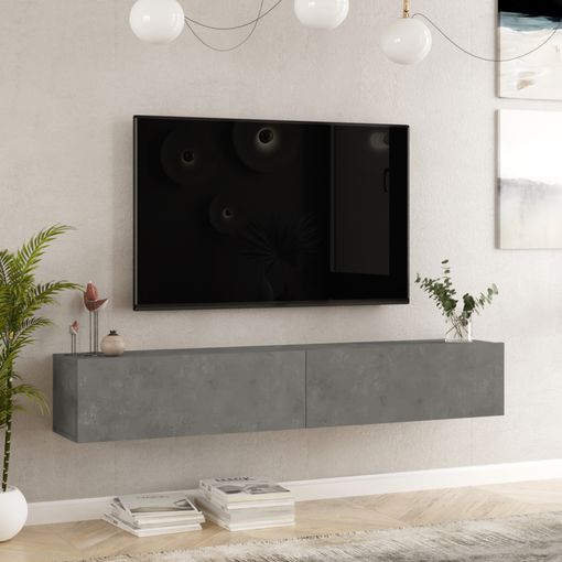 Mueble TV suspendido Lapinlahti Aglomerado 180x32x30 cm Efecto