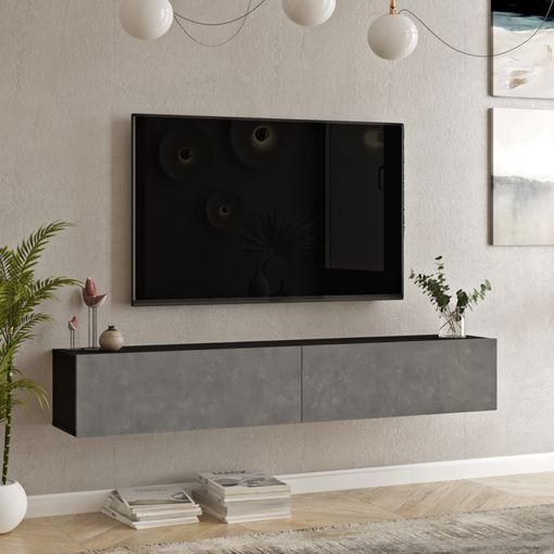 Mueble Tv Suspendido Vihti Aglomerado 180 X 31 X 30 Cm - Roble