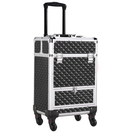 LUVODI Maletin Maquillaje Profesional Ruedas: Maleta Trolley Maquillaje de  Nylon Carro Organizador Cosmetico Grande para Viaje Manicura Peluqueria  Estetica Color Negro : : Moda