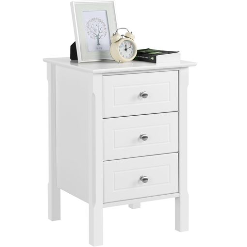 Mesita De Noche Moderna Yao En Color Blanco Y Haya Dormitorio 43x50x35 Cm  con Ofertas en Carrefour