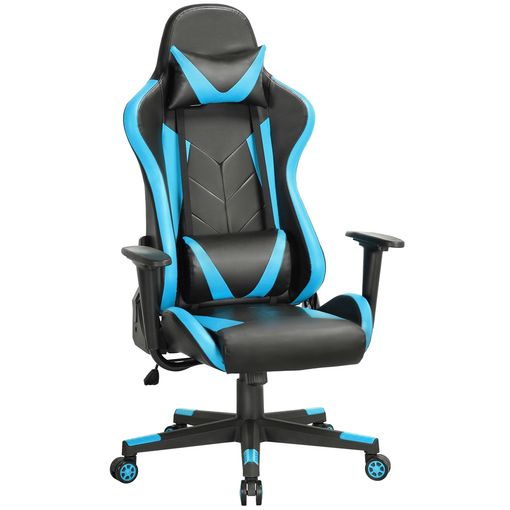 Silla Gaming Giratorio Ergonómico Con Reposacabeza Negro Azul con Ofertas  en Carrefour