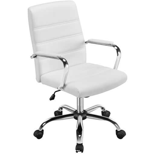 Outlet: Silla de oficina blanca con ruedas