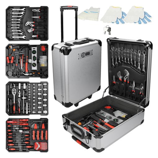 Maletín de herramientas con 171 piezas - caja de herramientas de acero  cromo vanadio, juego de herramientas