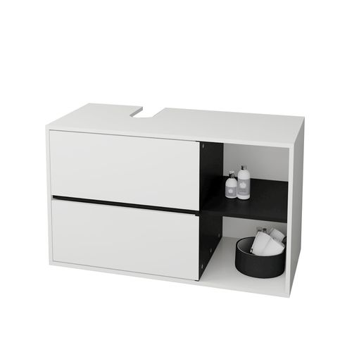 Pack De 2 Armarios De Baño Con Espejo Aseo Color Blanco Brillo Estilo  Moderno Mueble 120x65x21 Cm con Ofertas en Carrefour