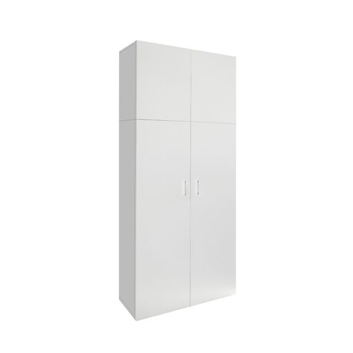 Mogou Armario de Libros, Armarios De Oficina, Armario Archivador, Mueble  Archivador, Mueble Escobero Interior, aglomerado Blanco Brillante  82,5x30,5x115 cm : : Hogar y cocina