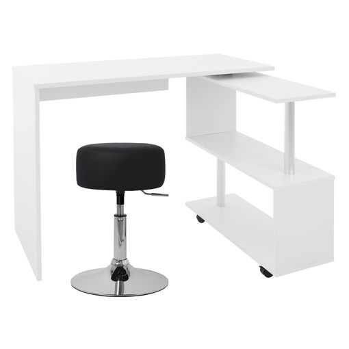 Escritorio Esquinero En Forma De L 150x88x75 Cm Blanco Ml-design con  Ofertas en Carrefour