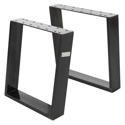 Conjunto de 2 Patas para Mesa Estilo Industrial 40x43 cm en Forma de X Patas  de Muebles de Acero para Soporte con Protectores Tornillos de Montaje