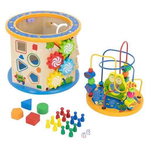 Juguetes de cubo de actividad para niño de 1 año, juguetes de madera  Montessori