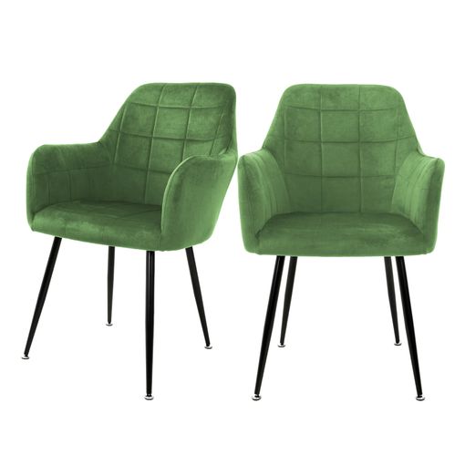 Sillas De Comedor Con Respaldo Y Apoyabrazos Verde Metal Ml-design con  Ofertas en Carrefour