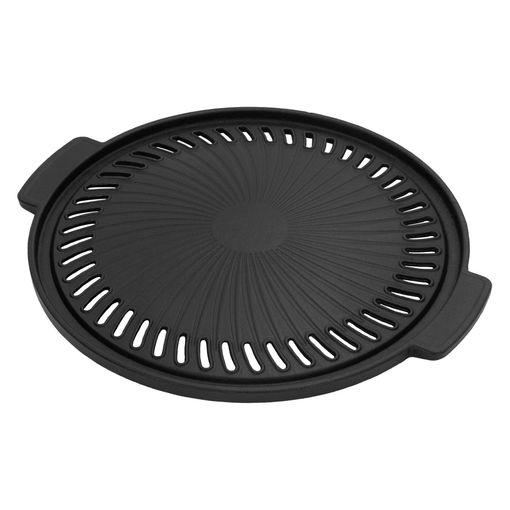 BBQBOSS Plancha de Hierro Fundido para Barbacoa Ø 32 cm Sartén Redonda con  2 Asas para