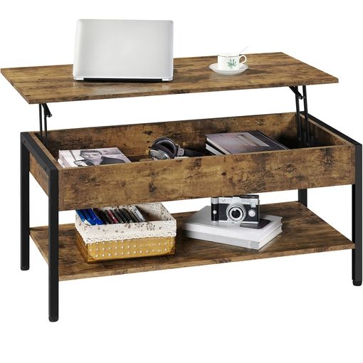 Mesa De Centro Elevable Con Cajón Mesa De Café Para Salón Marrón con  Ofertas en Carrefour