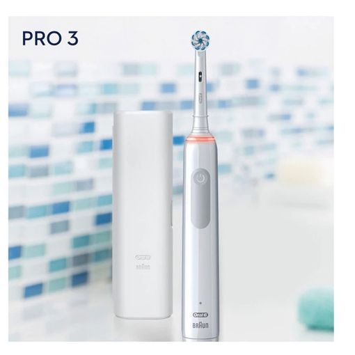 Oral-B Pro 1 750 Cepillo de Dientes Eléctrico Blanco + Estuche de Viaje