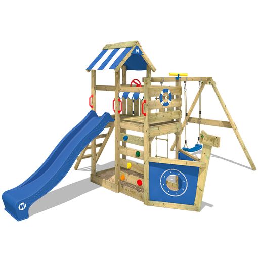 Wickey Parque Infantil de Madera MultiFlyer con Columpio y tobogán