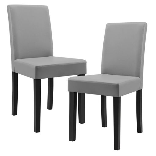 en.casa] Set De 2 Sillas Gris Respaldo Alto Comedor Silla Tapizada Cuero  Sintético con Ofertas en Carrefour