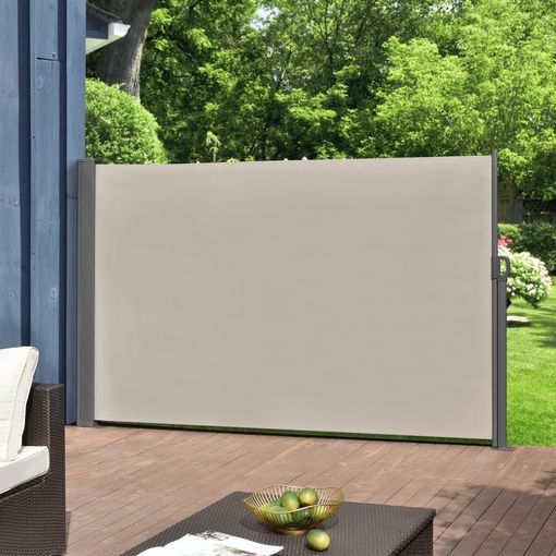 pro.tec] Pared divisoria / Biombo - 215 x 170 cm - Gris - Biombo exterior -  Mampara - Toldo - Protector - Separador