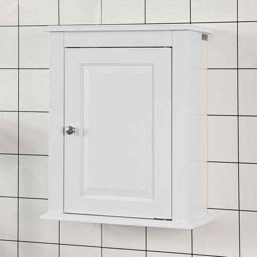 Armario baño de pared con 2 puertas kleankin 60x20x70.5 cm blanco