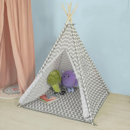 Tienda De Campaña Infantil Atmosphera Pop Up 101 X 100 X 135 Cm Gris con  Ofertas en Carrefour