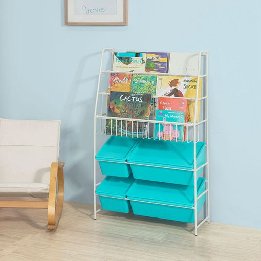 Organizador Almacenaje de Juguetes Multifuncional Armario Infantil Banco  Baúl Tapizado para Cama con 2 Cajones y 2 Cajas con Ruedas 100 x 37 x 46 cm  KMB82-W SoBuy ES