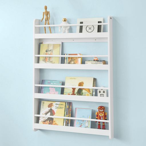 Librería Infantil para niños Estantería para Juguetes para niños con  Compartimentos de Almacenamiento y 3 cestas 63x28x80 cm KMB34-W SoBuy ES