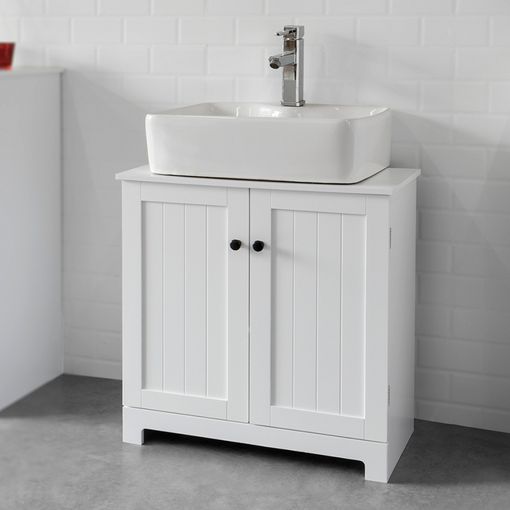 Mueble Para Debajo Del Lavabo Baño De Mdf Homcom 60x30x60 Cm - Blanco con  Ofertas en Carrefour