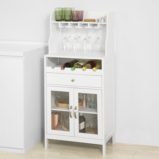 Armario buffe aparador Auxiliar bajo de Cocina. Blanco y Roble. Mueble de  microondas y Almacenamiento, Muebles