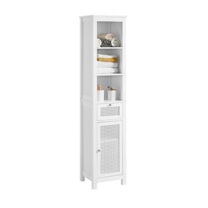 Mueble Columna de baño Armario para baño con 5 Estantes Estanterías de baño  Blanco Medidas: 60x30x160cm