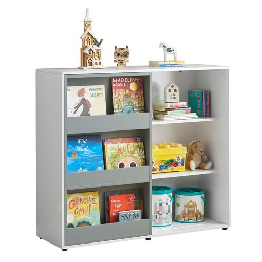 Sobuy Kmb33-w Estantería Infantil Para Guardar Armario Auxiliar Para Niño  Con Puertas Correderas Organizador De Juguetes 119 X 39 X 116 Cm Es con  Ofertas en Carrefour