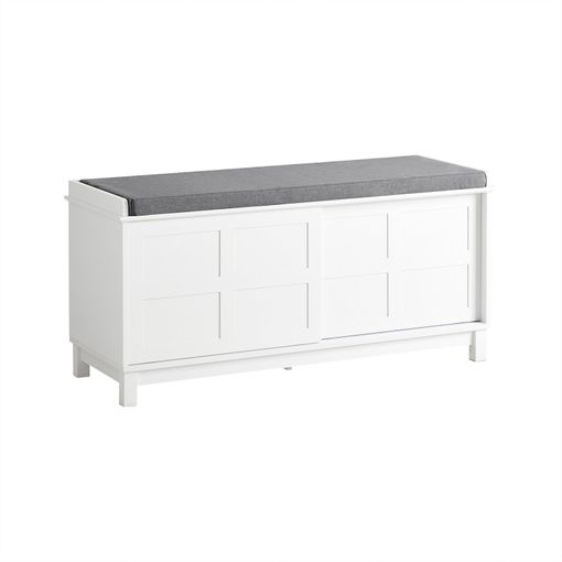 Banco Zapatero con 1 Compartimento, 1 Cajón y 1 Puerta Banco Entrada  Recibidor con Cojín Acolchado de Asiento 81 x 36 x 46 cm FSR126-W SoBuy ES