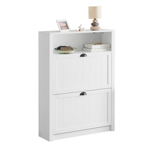 Mueble Recibidor Zapatero Con Perchero Gris+blanco con Ofertas en Carrefour