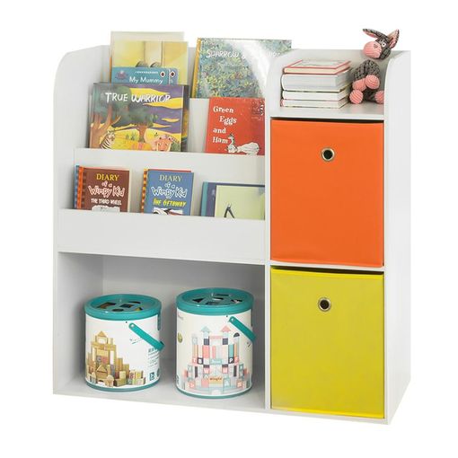 Organizador de Almacenamiento de Juguetes Multifuncional Armario Infantil  Mueble para Niños con 3 Cajones 45 x 40 x 80 cm KMB72-W SoBuy ES