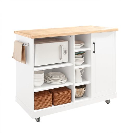 Mueble de Cocina Carro para Microondas con Ruedas Mueble 2 Puertas