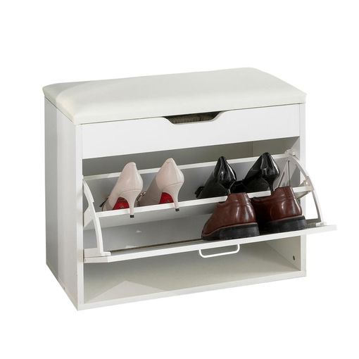 Sobuy Fsr102-w Banco Zapatero Con 2 Puertas Banco De Almacenamianto Con  Cojín Acolchado De Asiento 90 X 30 X 46 Cm Es con Ofertas en Carrefour