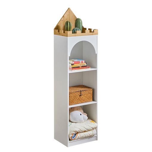 Librería Infantil para niños Estantería para Juguetes para niños con  Compartimentos de Almacenamiento y 3 cestas 63x28x80 cm KMB34-W SoBuy ES