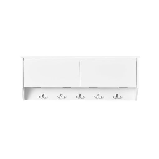 Sobuy Fhk24-w Perchero De Pared Con 2 Puertas Y 5 Ganchos Estante