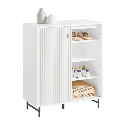 Zapatero Crimla Con 2 Cajones Y 3 Puertas Aglomerado 76 X 80 X 28 Cm -  Blanco [en.casa] con Ofertas en Carrefour