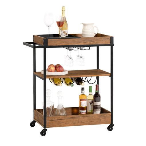 Carrito De Cocina Con Piso De Acero Inoxidable Mueble De Almacenaje Con  Ruedas Buffet Multifuncional Con Estante Lateral, Puertas Y Cajones  107x46x94 Cm Fkw108-sch Sobuy Es con Ofertas en Carrefour