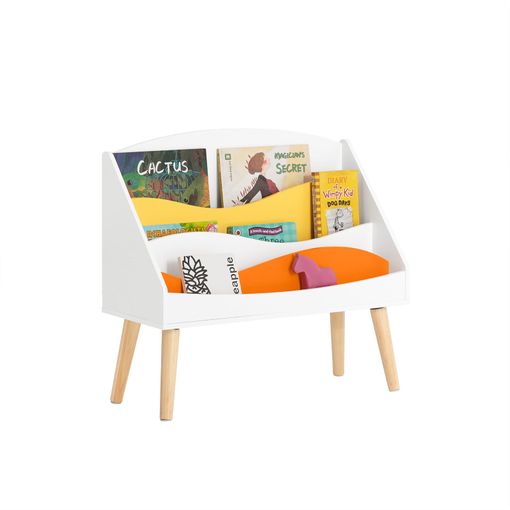 Librería Infantil Para Niños Estantería Infantil Organizador De Juguetes  Multifuncional Con 4 Estantes Y 2 Cajas Con Ruedas Blanco 72 X 33 X 113 Cm  Kmb65-w Sobuy Es con Ofertas en Carrefour