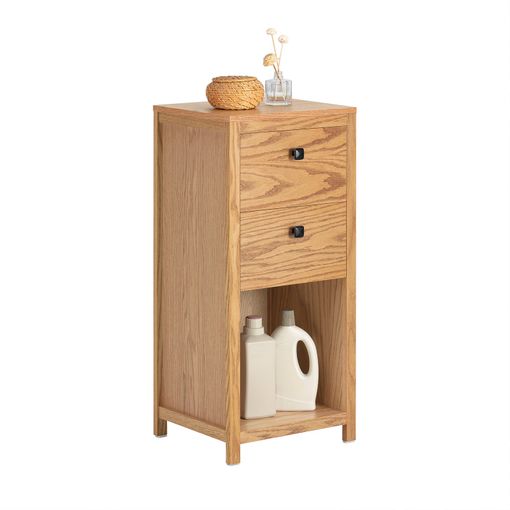 Mueble columna de baño Armario Alto para baño con 1 Cajón ,1 Puerta Y 3  Estantes