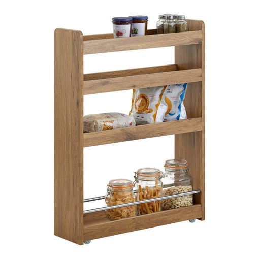 Carrito Multiuso Con 4 Ruedas Y 4 Bandejas Carrito Estrecho Para Cocina Y  Baño Marrón 60 X 18,5 X 81 Cm Nsr01-pf Sobuy Es con Ofertas en Carrefour