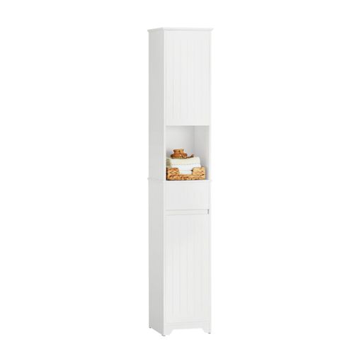 LIFEZEAL Armario Alto con 2 cajones extraíbles, Mueble de almacenaje de pie  de Madera, Mueble de pie, 30 x 30 x 145cm, Diseño Moderno, para Baño,  Cocina, Salón, Dormitorio, Blanco : 