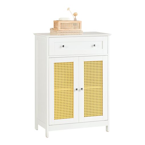 Mueble para Ropa Sucia Armario Multifuncional para Baño con 1 Cesto y 1  Cajón Blanco 40