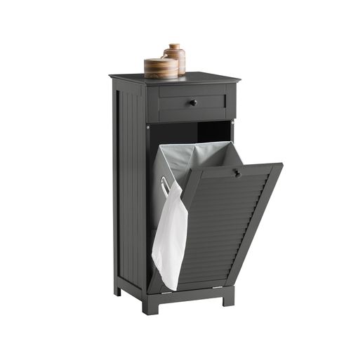 Mueble Columna de baño SoBuy FRG236-DG con 2 Puertas y 1 Cajón 32