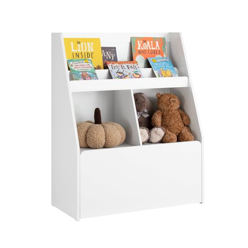 Librería Para Niños Organizador De Juguetes Multifuncional Estantería  Infantil Con 2 Estantes 2 Compartimientos Y 1 Caja Con Ruedas Blanco 80 X  40 X 100 Cm Kmb83-w Sobuy Es con Ofertas en Carrefour