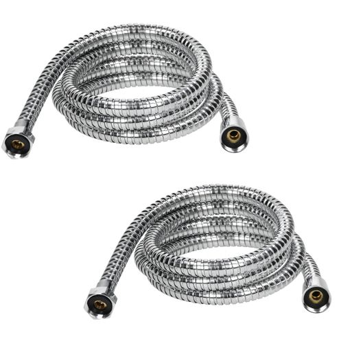 2x Manguera De Ducha En Acero Inoxidable 1,5 M 150 Cm Plata con