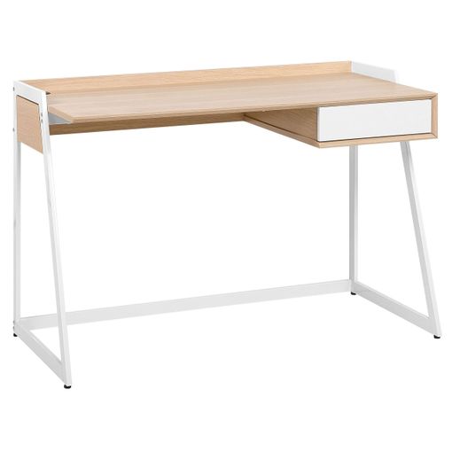 Escritorio Blanco/madera Clara 120x60 Cm Jenks con Ofertas en Carrefour